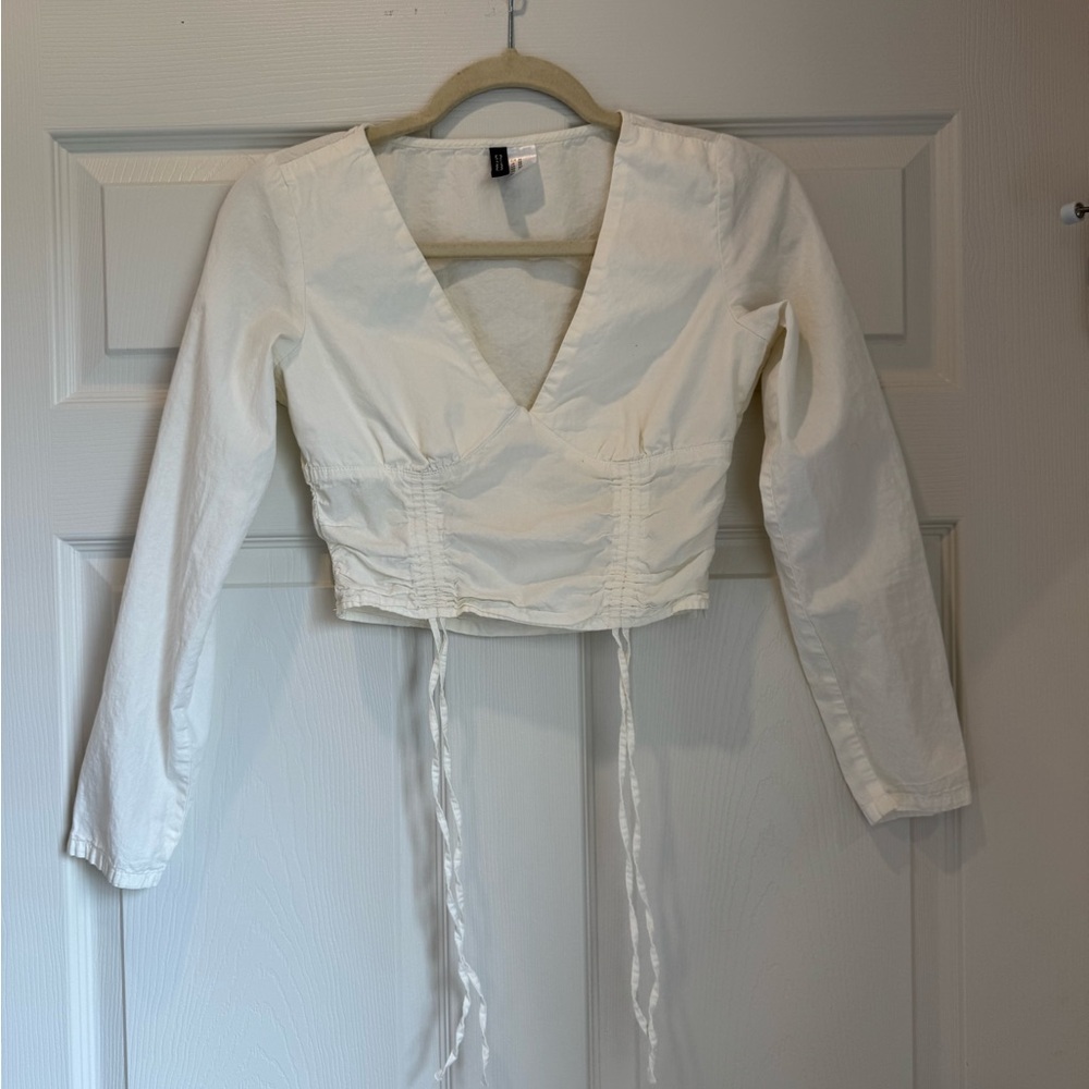 Divided by H&M Women's Cream Long Sleeve Top - Size XS